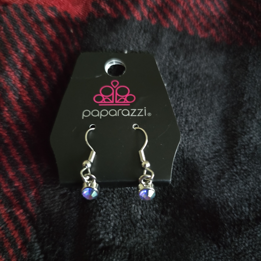 Paparazzi Silver and Blue Dangle Earrings
